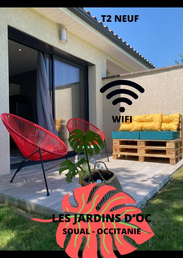Les Jardins D'Oc - Wifi, Terrasse Et Jardinet - Appart T2 Neuf Soual Exterior foto