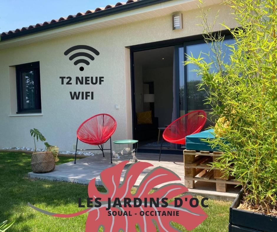 Les Jardins D'Oc - Wifi, Terrasse Et Jardinet - Appart T2 Neuf Soual Exterior foto